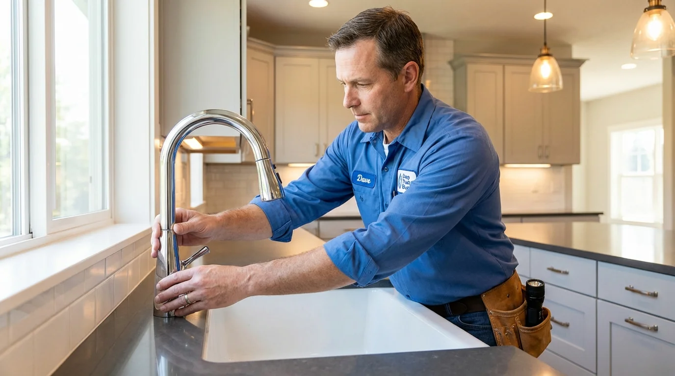 Kitchen faucet installation by Johns Plumbing LLC in Melrose